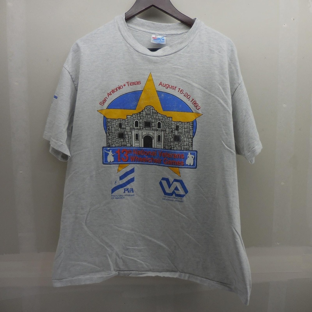Vintage‎ 1993 National Veterans Wheelchair Games T-Shirt Hanes Beefy XL Gray USA
